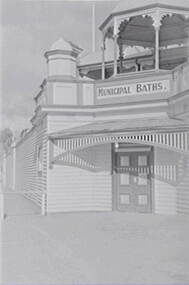 Negative - Bendigo Baths - Municipal Baths - Building, Allan Doney, 1950 -1970