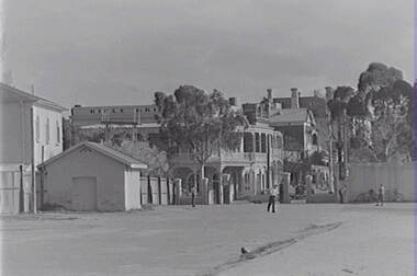 Negative - Bendigo Queen Elizabeth Oval Gate - Rifle Brigade Hotel Bendigo, Allan Doney, 1950 -1970