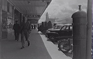 Negative - Hargreaves Street Bendigo - Matthews - Town Hall, Allan Doney, 1950 -1970