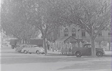 Negative - Law Courts Bendigo - Soldiers, Allan Doney, 1950 -1970