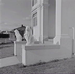 Negative - Osborne House Bendigo - Statues - Lions, Allan Doney, 1950 -1970
