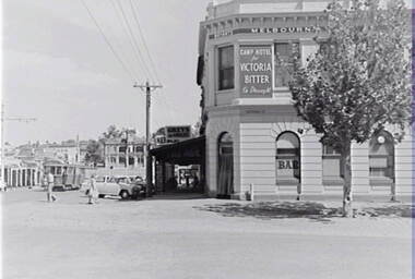 Negative - Eaglehawk - Street - Businesses - Camp Hotel - Town Hall, Allan Doney, 1950 -1970