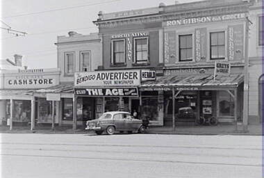 Negative - Eaglehawk - Street - Businesses - Library - Grocer, Allan Doney, 1950 -1970