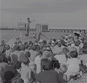 Negative - Beach - Puppet Bendigo Show - People - Pier, Allan Doney, 1950 -1970