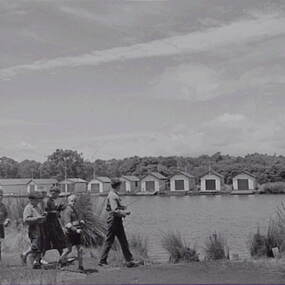 Negative - Anglesea - River - Fishing - Boat Sheds, Allan Doney, 1950 -1970