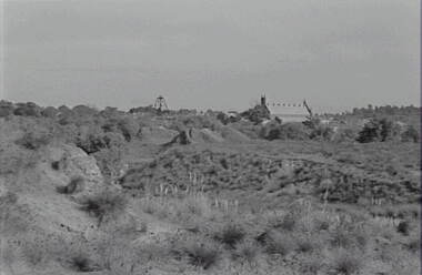Negative - Bendigo Church - Sand Hills - Poppet Head, Allan Doney, 1950 -1970