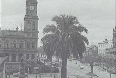 Negative - Lansell Statue - Post Office - Pall Mall Bendigo, Allan Doney, 1950 -1970