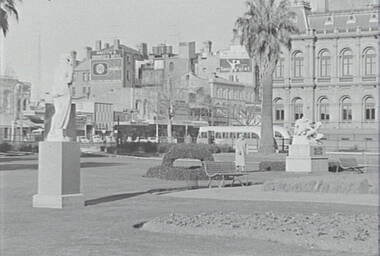 Negative - Conservatory Gardens Bendigo - Statues - Law Courts Bendigo - Pall Mall Bendigo, Allan Doney, 1950 -1970