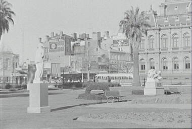 Negative - Conservatory Gardens Bendigo - Statues - Law Courts Bendigo - Pall Mall Bendigo, Allan Doney, 1950 -1970