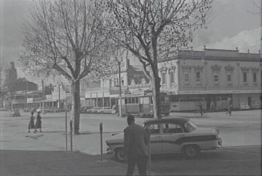 Negative - McCrae Street Bendigo - Businesses - Bendigo Advertiser - School of Mines, Allan Doney, 1950 -1970