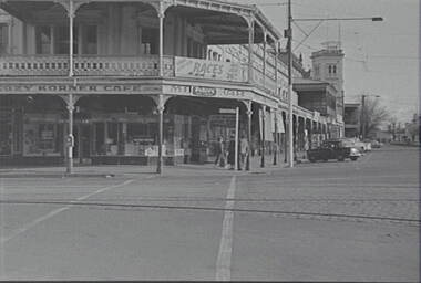 Negative - High Street Bendigo - City Club Hotel - Kozy Korner Cafe - City Family Hotel, Allan Doney, 1950 -1970