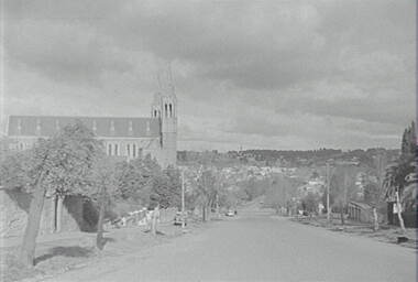 Negative - Don Street Bendigo - Sacred Heart Cathedral Bendigo, Allan Doney, 1950 -1970