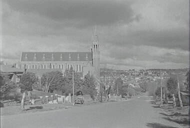 Negative - Don Street Bendigo - Sacred Heart Cathedral Bendigo, Allan Doney, 1950 -1970