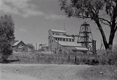 Negative - Mine Buildings - Poppet Head - Church, Allan Doney, 1950 -1970
