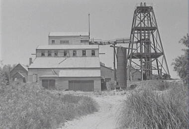 Negative - Mine Buildings - Poppet Head - Church, Allan Doney, 1950 -1970