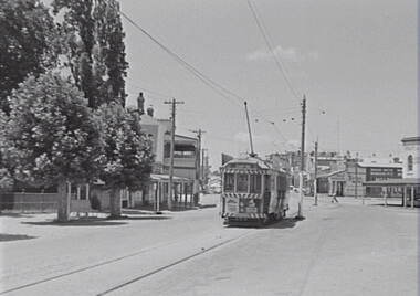Negative - Eaglehawk - Street - Businesses - Tram, Allan Doney, 1950 -1970