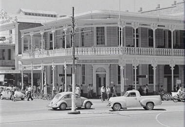 Negative - Williamson Street Bendigo- ANZ - Photographer, Allan Doney, 1950 -1970