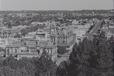 Negative - Urban Scene - Post Office - Shamrock Hotel Bendigo, Allan Doney, 1950 -1970