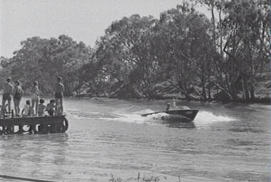 Negative - River - Water skiing - People - Jetty, Allan Doney, 1950 -1970