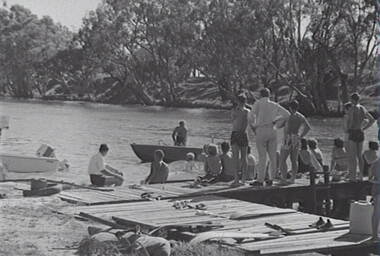 Negative - River - Water skiing - People - Jetty, Allan Doney, 1950 -1970