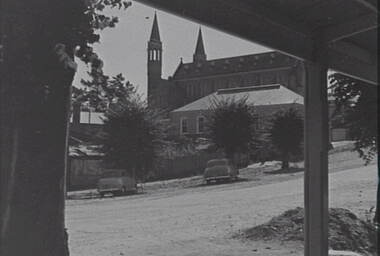 Negative - Short Street Bendigo - Sacred Heart Cathedral Bendigo - Buildings, Allan Doney, 1950 -1970