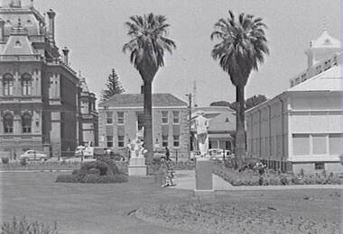 Negative - Conservatory Gardens Bendigo - Law Courts Bendigo - Police Station, Allan Doney, 1950 -1970