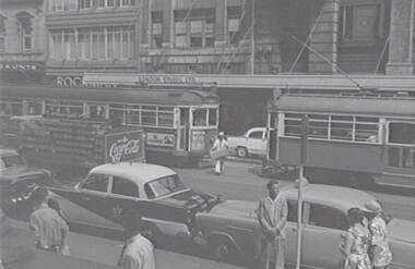 Negative - City Street Bendigo - London Stores, Allan Doney, 1950 -1970