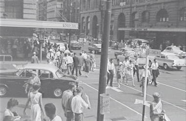 Negative - City Street Bendigo - London Stores - State Savings Bank, Allan Doney, 1950 -1970