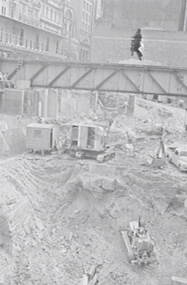 Negative - Construction Site - City Street Bendigo - Machinery, Allan Doney, 1950 -1970
