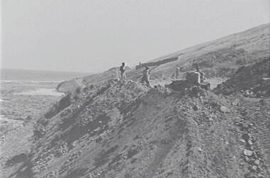 Negative - Ocean Road - Cliff Face - Construction, Allan Doney, 1950 -1970