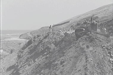 Negative - Ocean Road - Cliff Face - Construction, Allan Doney, 1950 -1970