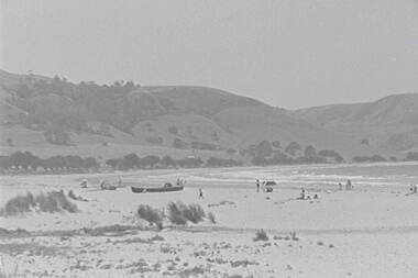 Negative - Apollo Bay - Beach - Boat - People, Allan Doney, 1950 -1970