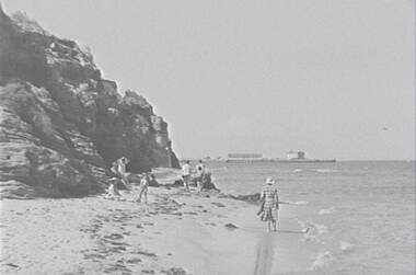 Negative - Beach - Cliff Face - People - Pier, Allan Doney, 1950 -1970
