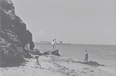 Negative - Beach - Cliff Face - People - Pier, Allan Doney, 1950 -1970