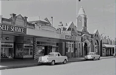 Negative - Kyabram - Street - Town Hall, Allan Doney, 1950 -1970