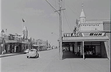 Negative - Kyabram - Street - Town Hall - Crofts, Allan Doney, 1950 -1970