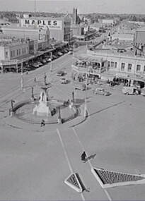 Negative - Alexandra Fountain Bendigo - Mitchell Street Bendigo - City Club Hotel, Allan Doney, 1950 -1970