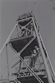 Negative - Lookout Tower Bendigo - Poppet Head - People, Allan Doney, 1950 -1970
