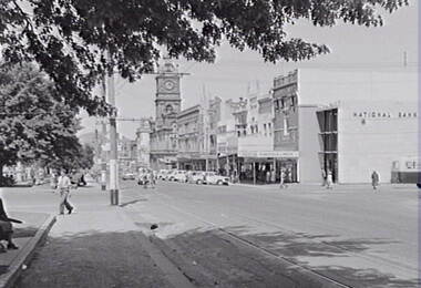 Negative - Ballarat - Street - National Bank - Clock Tower, Allan Doney, 1950 -1970