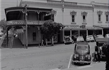 Negative - View Street Bendigo - Businesses - Home Furnishers, Allan Doney, 1950 -1970