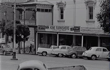 Negative - View Street Bendigo - Businesses - Home Furnishers, Allan Doney, 1950 -1970