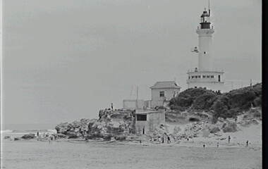 Negative - Point Lonsdale - Light House - Rocks - Beach - People, Allan Doney, 1950 -1970