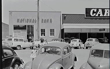 Negative - Echuca - Street - Carters - National Bank, Allan Doney, 1950 -1970