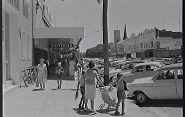 Negative - Echuca - Street - Carters - National Bank, Allan Doney, 1950 -1970