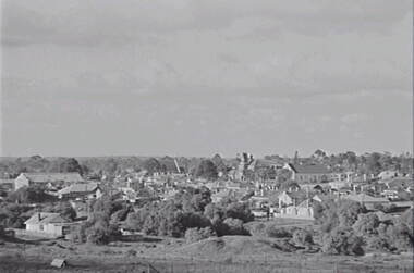 Negative - Urban Scene - Mullock Heaps - Church, Allan Doney, 1950 -1970