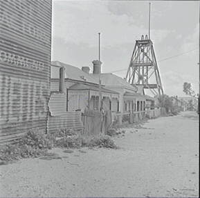 Negative - Ironbark Mine Bendigo - Poppet Head - Houses, Allan Doney, 1950 -1970