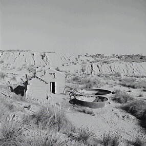 Negative - Long Gully - Mining Huts, Allan Doney, 1950 -1970