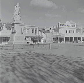 Negative - Bendigo Advertiser - Gold Monument, Allan Doney, 1950 -1970