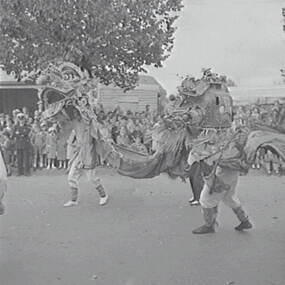 Negative - Bendigo Easter Fair - Chinese Dragon Awakening Ceremony, Allan Doney, 1950 -1970