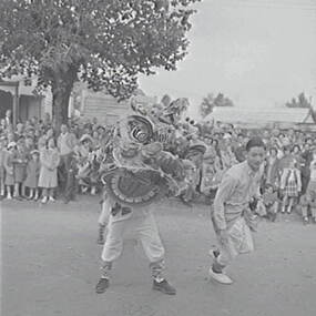 Negative - Bendigo Easter Fair - Chinese Dragon Awakening Ceremony, Allan Doney, 1950 -1970